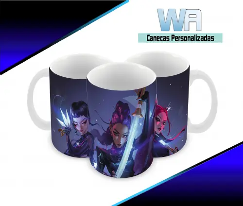 Caneca Polímero Guerreiras do K-Pop Personalizada