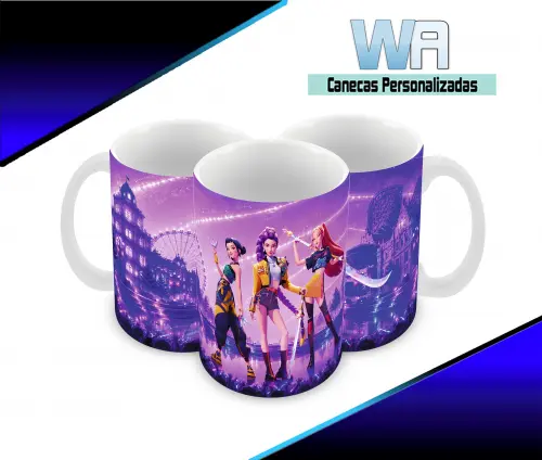 Caneca Polímero Guerreiras do K-Pop Personalizada