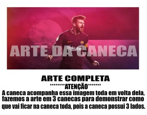 Caneca Lionel Messi Barcelona de Plástico Personalizada