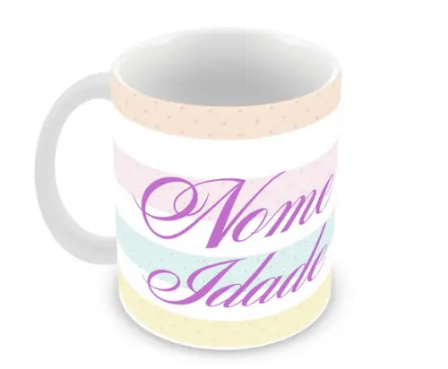 Caneca Polímero Animais Infantil Personalizada