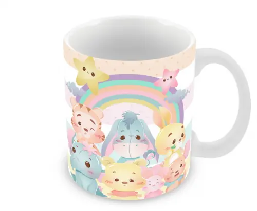 Caneca Polímero Animais Infantil Personalizada