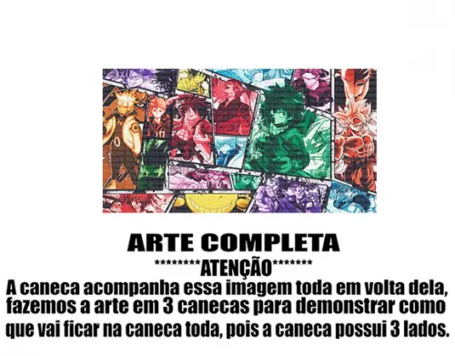 Caneca Polímero Animes Crossover Personalizada