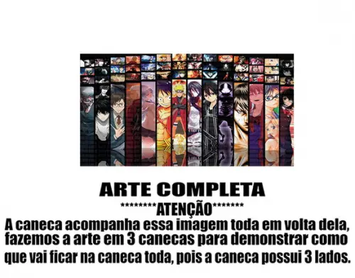 Caneca Polímero Animes Crossover Personalizada
