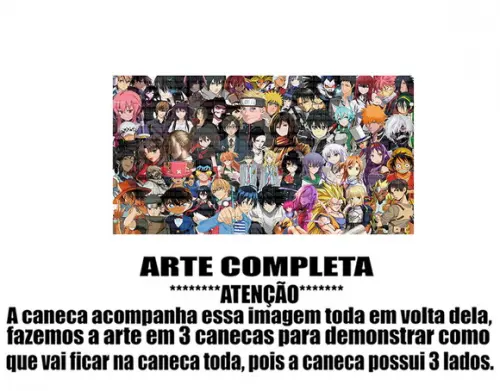 Caneca Polímero Animes Crossover Personalizada