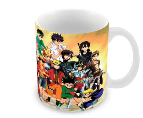 Caneca Polímero Animes Crossover Personalizada