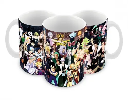 Caneca Polímero Animes Crossover Personalizada