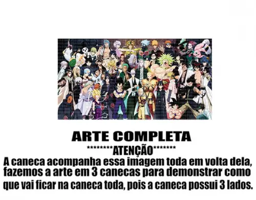 Caneca Polímero Animes Crossover Personalizada