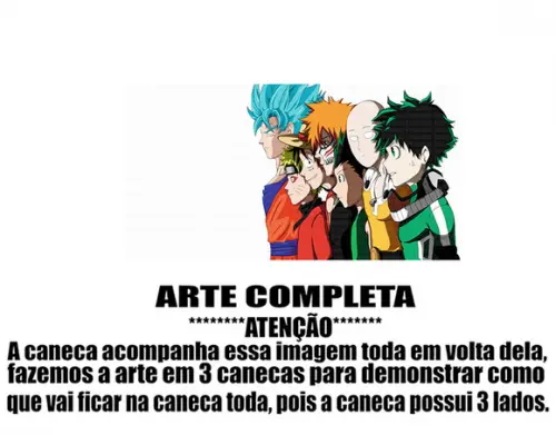 Caneca Polímero Animes Crossover Personalizada