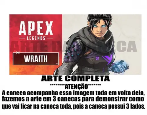 Caneca Polímero Apex Legends Wraith Personalizada