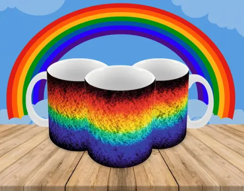 Caneca Polímero Arco Íris Personalizada