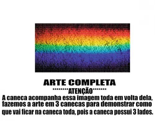 Caneca Polímero Arco Íris Personalizada
