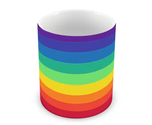Caneca Polímero Arco Íris Personalizada