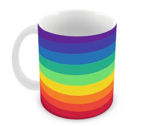 Caneca Polímero Arco Íris Personalizada