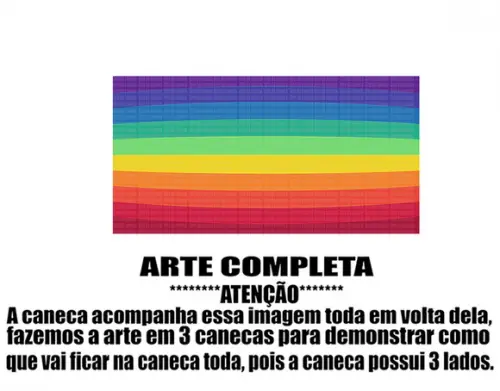 Caneca Polímero Arco Íris Personalizada
