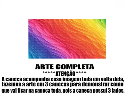 Caneca Polímero Arco Íris Personalizada