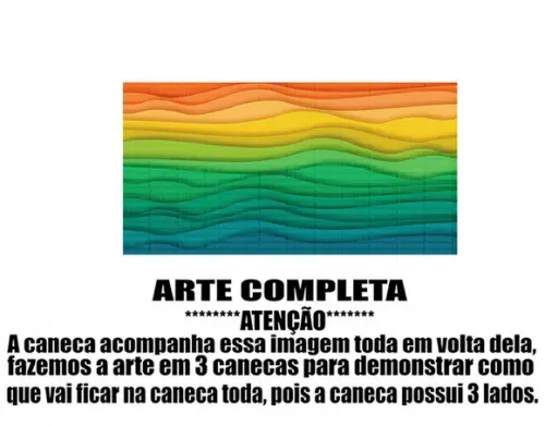 Caneca Polímero Arco Íris Personalizada