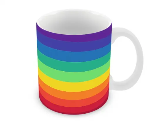 Caneca Polímero Arco Íris Personalizada