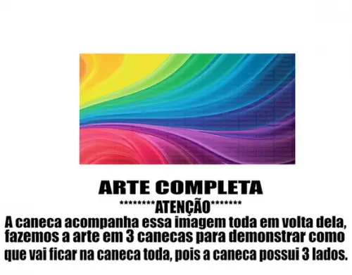 Caneca Polímero Arco Íris Personalizada
