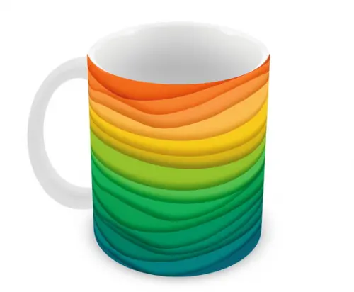 Caneca Polímero Arco Íris Personalizada