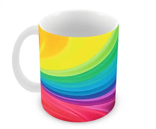 Caneca Polímero Arco Íris Personalizada