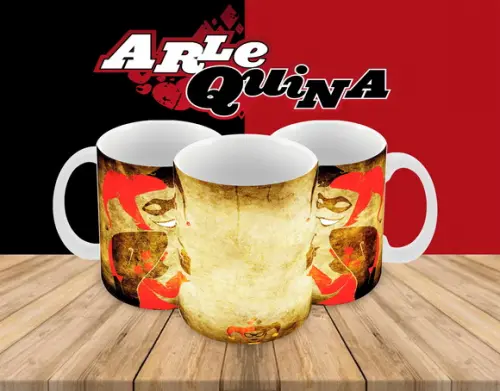 Caneca Polímero Arlequina Personalizada