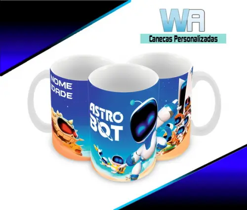 Caneca Polímero Astro Bot Personalizada