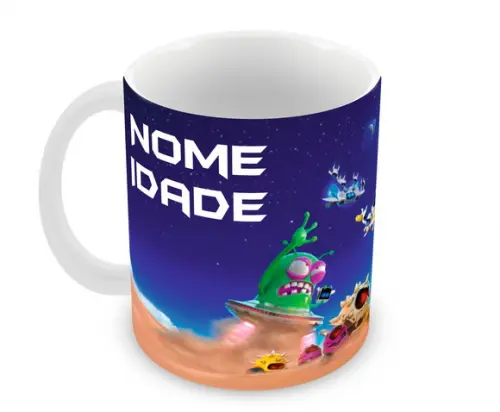 Caneca Polímero Astro Bot Personalizada