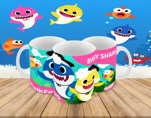 Caneca Polímero Baby Shark Personalizada