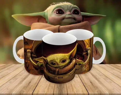 Caneca Polímero Baby Yoda Personalizada