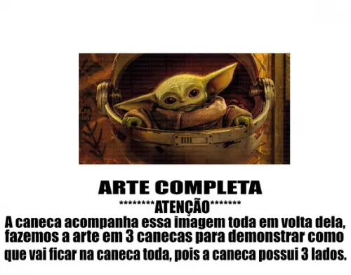 Caneca Polímero Baby Yoda Personalizada