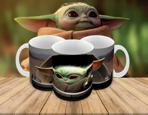 Caneca Polímero Baby Yoda Personalizada