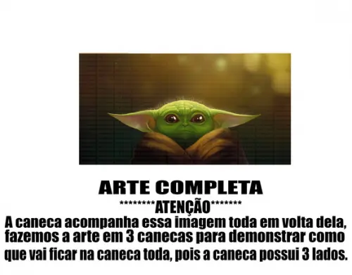 Caneca Polímero Baby Yoda Personalizada