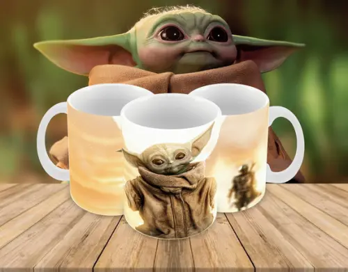 Caneca Polímero Baby Yoda Personalizada