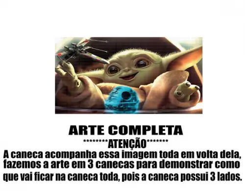 Caneca Polímero Baby Yoda Personalizada