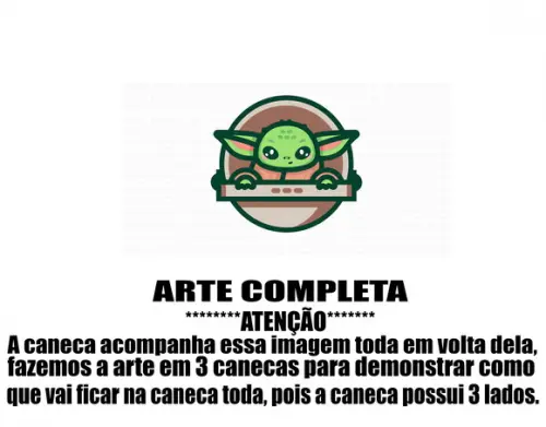 Caneca Polímero Baby Yoda Personalizada