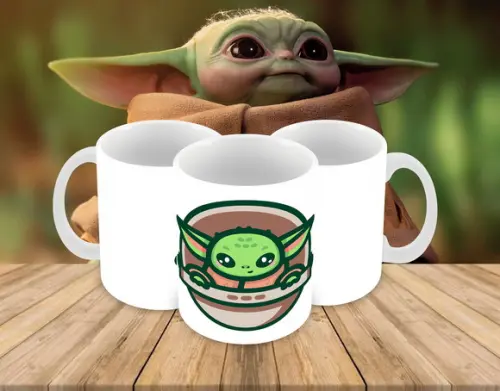 Caneca Polímero Baby Yoda Personalizada