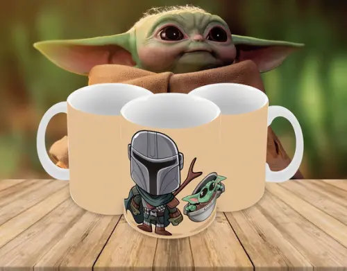 Caneca Polímero Baby Yoda Personalizada
