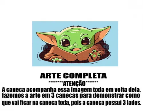 Caneca Polímero Baby Yoda Personalizada