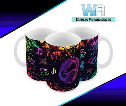 Caneca Polímero Balada Neon Personalizada