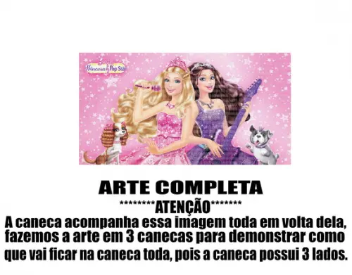 Caneca Polímero Barbie Personalizada