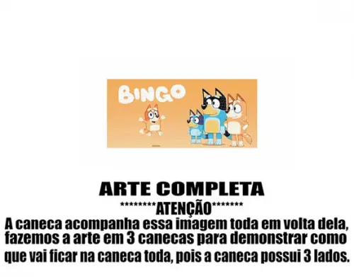 Caneca Polímero Bingo Bluey Personalizada