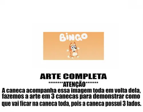 Caneca Polímero Bingo Bluey Personalizada