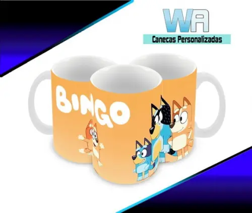 Caneca Polímero Bingo Bluey Personalizada