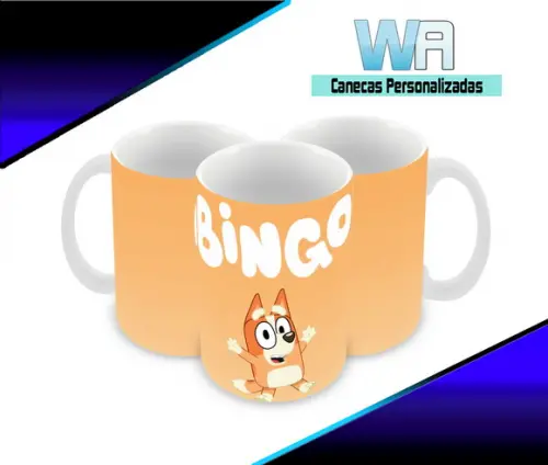 Caneca Polímero Bingo Bluey Personalizada