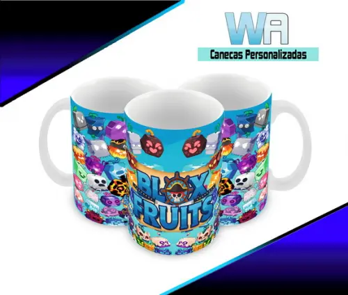 Caneca Polímero Blox Fruits Personalizada