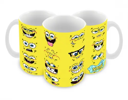 Caneca Polímero Bob Esponja com Nome Personalizada