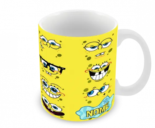 Caneca Polímero Bob Esponja com Nome Personalizada