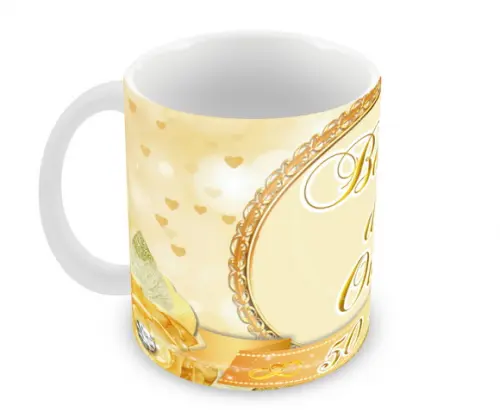 Caneca Polímero Bodas de Ouro Personalizada