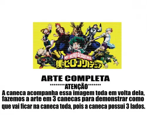 Caneca Polímero Boku no Hero Academia Personalizada