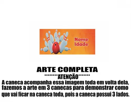 Caneca Polímero Boliche Nome e Idade Personalizada